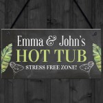 Hot Tub Sign Personalised Garden Hanging Sign Summer House Sign