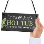 Hot Tub Sign Personalised Garden Hanging Sign Summer House Sign