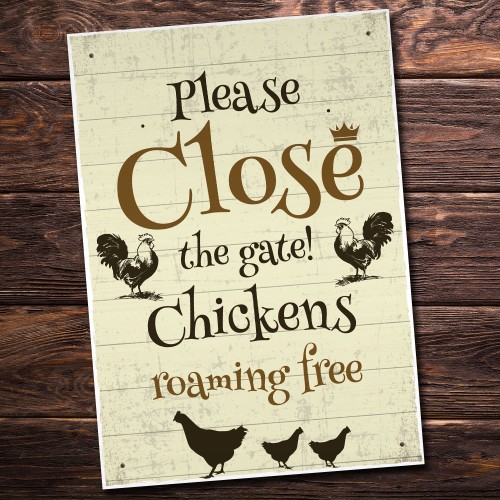 Close The Gate Sign Chicken Sign Hanging Gate Sign Chicken House