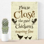 Close The Gate Sign Chicken Sign Hanging Gate Sign Chicken House