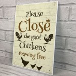 Close The Gate Sign Chicken Sign Hanging Gate Sign Chicken House