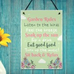 Funny Garden Rules Wall Plaque For Garden Shed Summer House