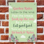 Funny Garden Rules Wall Plaque For Garden Shed Summer House