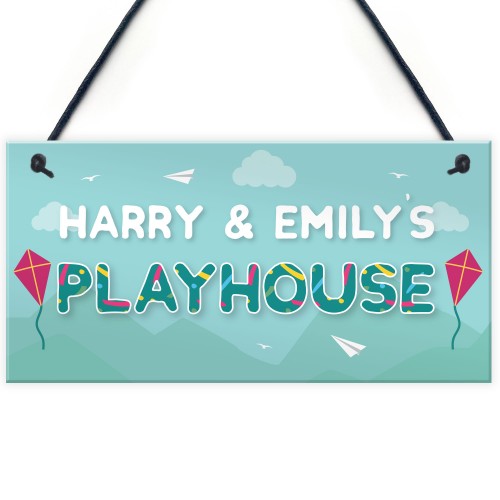 Personalised Any Name Playhouse Sign Childrens Playroom Bedroom 