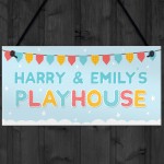 PERSONALISED Playhouse Hanging Sign Playroom Childrens Den