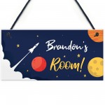 Personalised Door Space Theme Sign Kids Bedroom Grandson Son