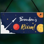 Personalised Door Space Theme Sign Kids Bedroom Grandson Son