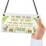 Funny Best Friend Friendship Sign Drink Too Much Alcohol Gift