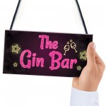 Novelty Gin Bar Sign Neon Effect Home Bar Man Cave Kitchen Sign