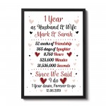 Personalised Wedding Gift 1st Year Anniversary Husband Wife Gift