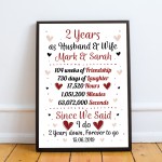 Personalised Wedding Gift 2nd Year Anniversary Husband Wife Gift