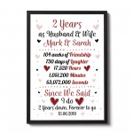 Personalised Wedding Gift 2nd Year Anniversary Husband Wife Gift