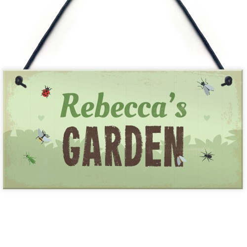 Garden Sign Personalised Novelty Hanging Plaque Summerhouse Gift