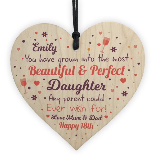 PERSONALISED Wooden Heart Birthday Gift For Daughter Birthday