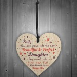 PERSONALISED Wooden Heart Birthday Gift For Daughter Birthday