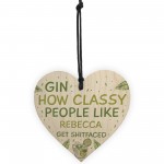 Funny Gin Gift Novelty Gin Sign Wooden Heart Funny Bar Sign