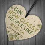 Funny Gin Gift Novelty Gin Sign Wooden Heart Funny Bar Sign