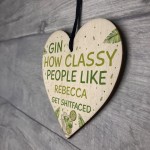 Funny Gin Gift Novelty Gin Sign Wooden Heart Funny Bar Sign