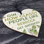 Funny Gin Gift Novelty Gin Sign Wooden Heart Funny Bar Sign