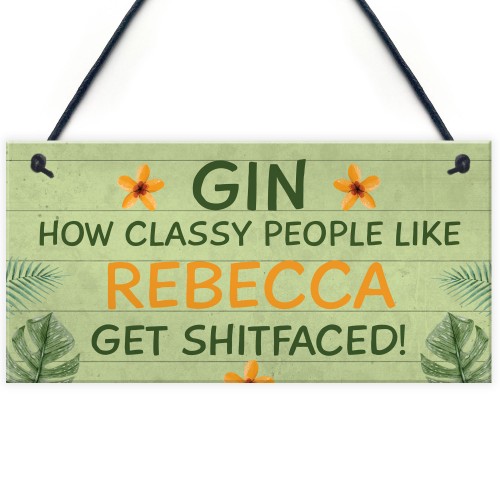 Personalised Gin Bar Sign Funny Gin Gift Bar Sign Alcohol Gift