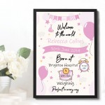 Newborn Baby Gift Baby Girl Christening Gift Baby Nursery Print