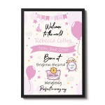 Newborn Baby Gift Baby Girl Christening Gift Baby Nursery Print