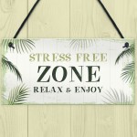 Stress Free Zone Sign Hot Tub Plaque Garden Shed Sumerhouse Sign