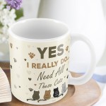 Really Do Need All These Cats Mug Home Funny Crazy Cat Lady Gift