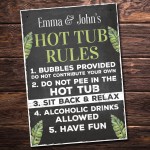 Personalised Hot Tub Plaques Hot Tub Rules Sign Novelty Outdoor 