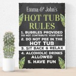 Personalised Hot Tub Plaques Hot Tub Rules Sign Novelty Outdoor 