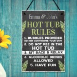 Personalised Hot Tub Plaques Hot Tub Rules Sign Novelty Outdoor 