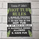 Personalised Hot Tub Plaques Hot Tub Rules Sign Novelty Outdoor 