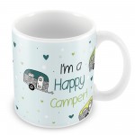 Happy Camper Caravan Mug Novelty Gift Mum Dad Nanny Grandad