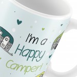 Happy Camper Caravan Mug Novelty Gift Mum Dad Nanny Grandad