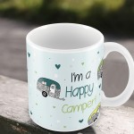 Happy Camper Caravan Mug Novelty Gift Mum Dad Nanny Grandad