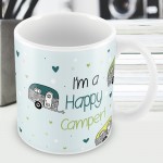 Happy Camper Caravan Mug Novelty Gift Mum Dad Nanny Grandad