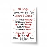 Personalised 30th Wedding Gift Print 30th Anniversary Husband