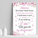 Personalised Will You Be My Bridesmaid Request Wedding Print