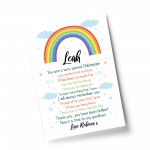 Personalised Rainbow Childminder Gift Print Thank You Teacher