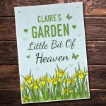 Personalised Garden Sign Little Bit Of Heaven Outdoor Sign