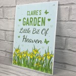 Personalised Garden Sign Little Bit Of Heaven Outdoor Sign