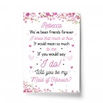 Personalised Will You Be My Maid of Honour Request Card Wedding 