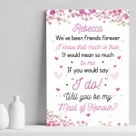 Personalised Will You Be My Maid of Honour Request Card Wedding 