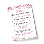 Personalised Will You Be My Maid of Honour Request Card Wedding 