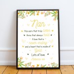 Nan Gift Personalised Print Framed Birthday Xmas Gift For Nan 