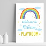 Kids Play Room Sign Personalised Wall Print Nursery Decor Art