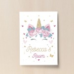 Girl Bedroom Sign Personalised Unicorn Nursery Print Gift