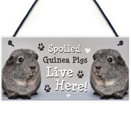 Spoiled Guinea Pigs Live Here Handmade Gift Sign For Guinea Pigs