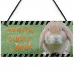 Funny Bunny Zone Rabbit Lover Gift Ideas Door Hutch Rabbit Sign