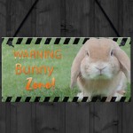 Funny Bunny Zone Rabbit Lover Gift Ideas Door Hutch Rabbit Sign